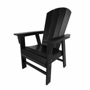 WestinTrends Malibu Patio Dining Chairs, All Weather Poly Lumber Adirondack Outdoor Chairs Restaurant Bistro Chairs Support 350 LBS, Ergonomic Curved Seat for Comfort, Black