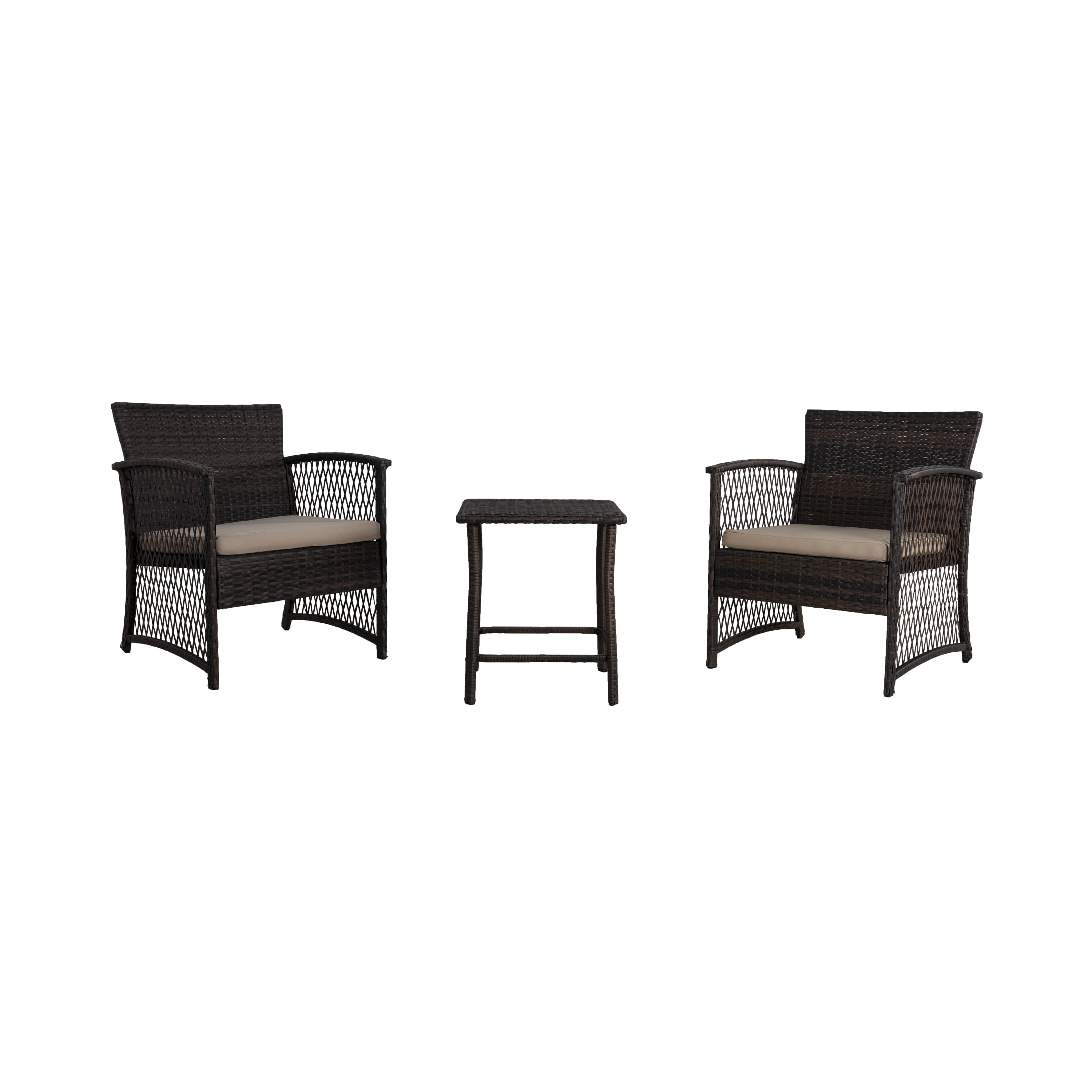 WestinTrends Melvi 3pc Wicker Patio Sets for Balcony & Backyard, All ...