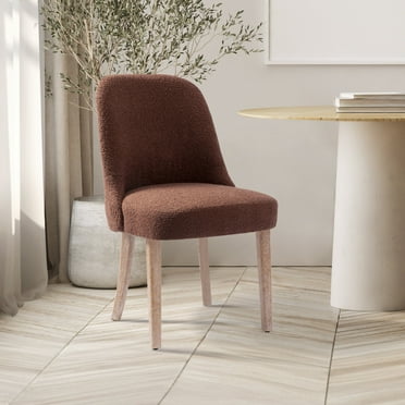 WestinTrends Mid-Century Modern Upholstered Boucle Dining Chair, Rust Orange