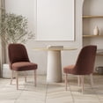thumbnail image 1 of WestinTrends Mid-Century Modern Upholstered Boucle Dining Chair, Rust Orange (Set of 2), 1 of 12