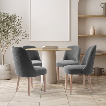 Costaelm Amelie Mid-Century Modern Boucle Dining Chair (Set of 4 ...