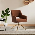 thumbnail image 1 of WestinTrends Mid-Century Modern Wide Boucle Swivel Accent Arm Chair, Rust Orange, 1 of 12