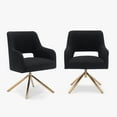 thumbnail image 1 of WestinTrends Mid-Century Modern Wide Boucle Swivel Accent Arm Chair (Set of 2), Black, 1 of 11