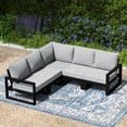 thumbnail image 1 of WestinTrends Montara 5-Piece Outdoor Patio Corner Sectional Sofa Conversation Set, Black/Light Gray, 1 of 15