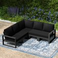 thumbnail image 1 of WestinTrends Montara 5-Piece Outdoor Patio Corner Sectional Sofa Conversation Set, Gray/Black, 1 of 15
