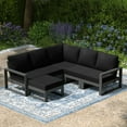 thumbnail image 1 of WestinTrends Montara 6-Piece Outdoor Patio Corner Sectional Sofa Conversation Set, Gray/Black, 1 of 15