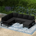 thumbnail image 1 of WestinTrends Montara 7-Piece Outdoor Modular L-Shaped Corner Patio Sectional Sofa Set, Black/Black, 1 of 15