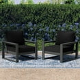 thumbnail image 1 of WestinTrends Montara Outdoor Modern HDPE Patio Club Chair with Waterproof Deep Seat Cushions (Set of 2), Gray/Black, 1 of 15