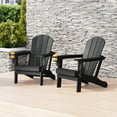 thumbnail image 1 of WestinTrends Nantucket Outdoor Patio HDPE Resin Folding Adirondack Chairs With Cup Holder and Phone Holder (Set of Two), Black, 1 of 16