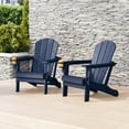 thumbnail image 1 of WestinTrends Nantucket Outdoor Patio HDPE Resin Folding Adirondack Chairs With Cup Holder and Phone Holder (Set of Two), Navy Blue, 1 of 16