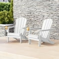 thumbnail image 1 of WestinTrends Nantucket Outdoor Patio HDPE Resin Folding Adirondack Chairs With Cup Holder and Phone Holder (Set of Two), White, 1 of 17