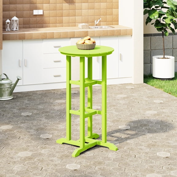 WestinTrends Outdoor 42" Height HDPE Outdoo Bistro Bar Table, Lime