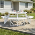 thumbnail image 1 of WestinTrends Outdoor 48" HDPE 8-Person Patio Octagon Picnic Table, White, 1 of 14