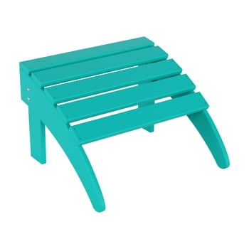 WestinTrends Outdoor Ottoman, Patio Adirondack Ottoman Foot Rest, All Weather Poly Lumber Folding Foot Stool for Adirondack Chair, Widely Used for Outside Porch Pool Lawn Backyard, Turquoise
