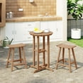 thumbnail image 1 of WestinTrends Outdoor Patio Counter Height Bar Stools Bistro Bar Table Set, Teak, 1 of 9