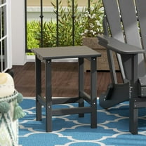 WestinTrends White Poly Lumber Adirondack End Table - 14x14x18.3", Weather Resistant, For Indoor/Outdoor