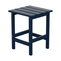 WestinTrends Outdoor Side Table, All Weather Poly Lumber Adirondack Small Patio Table Square End Table for Pool Balcony Deck Porch Lawn Backyard, Navy Blue