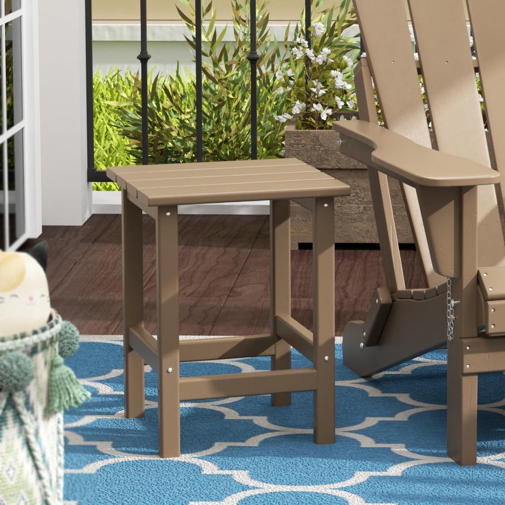 WestinTrends Outdoor Side Table, All Weather Poly Lumber Adirondack ...