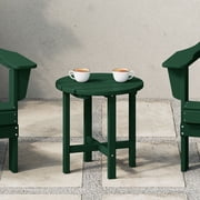WestinTrends Malibu Outdoor Side Table – All-Weather Poly Lumber Adirondack Round Patio End Table, Dark Green