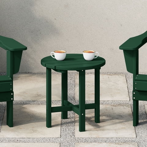 WestinTrends Malibu Outdoor Side Table – All-Weather Poly Lumber Adirondack Round Patio End Table,  Dark Green