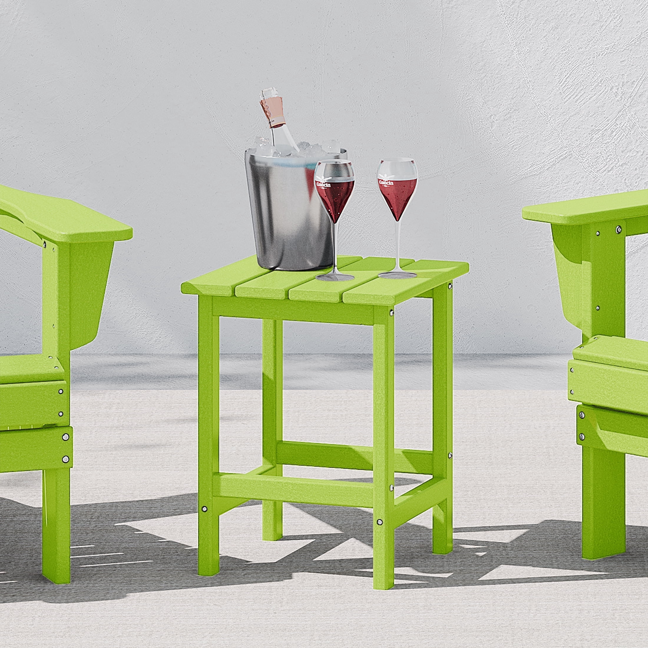 WestinTrends White Poly Lumber Adirondack End Table - 14x14x18.3", Weather Resistant, For Indoor/Outdoor