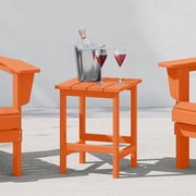 WestinTrends Outdoor Side Table, All Weather Poly Lumber Adirondack Small Patio Table Square End Table for Pool Balcony Deck Porch Lawn Backyard, Orange