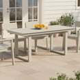 thumbnail image 1 of WestinTrends Paloma 68" Outdoor HDPE Modern Rectangular Patio Dining Table With Umbrella Hole, Sand, 1 of 10