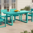 thumbnail image 1 of WestinTrends Paloma 68" Outdoor HDPE Modern Rectangular Patio Dining Table With Umbrella Hole, Turquoise, 1 of 10