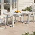 thumbnail image 1 of WestinTrends Paloma 68" Outdoor HDPE Modern Rectangular Patio Dining Table With Umbrella Hole, White, 1 of 10