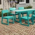 thumbnail image 1 of WestinTrends Paloma Modern HDPE Outdoor Armless Patio Dining Chairs (Set of 2), Turquoise, 1 of 15