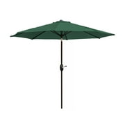 WestinTrends Paolo 9 Ft Outdoor Patio Umbrella, Patio Shade Market Table Umbrella with Push Button Tilt and Easy Open Crank, Dark Green