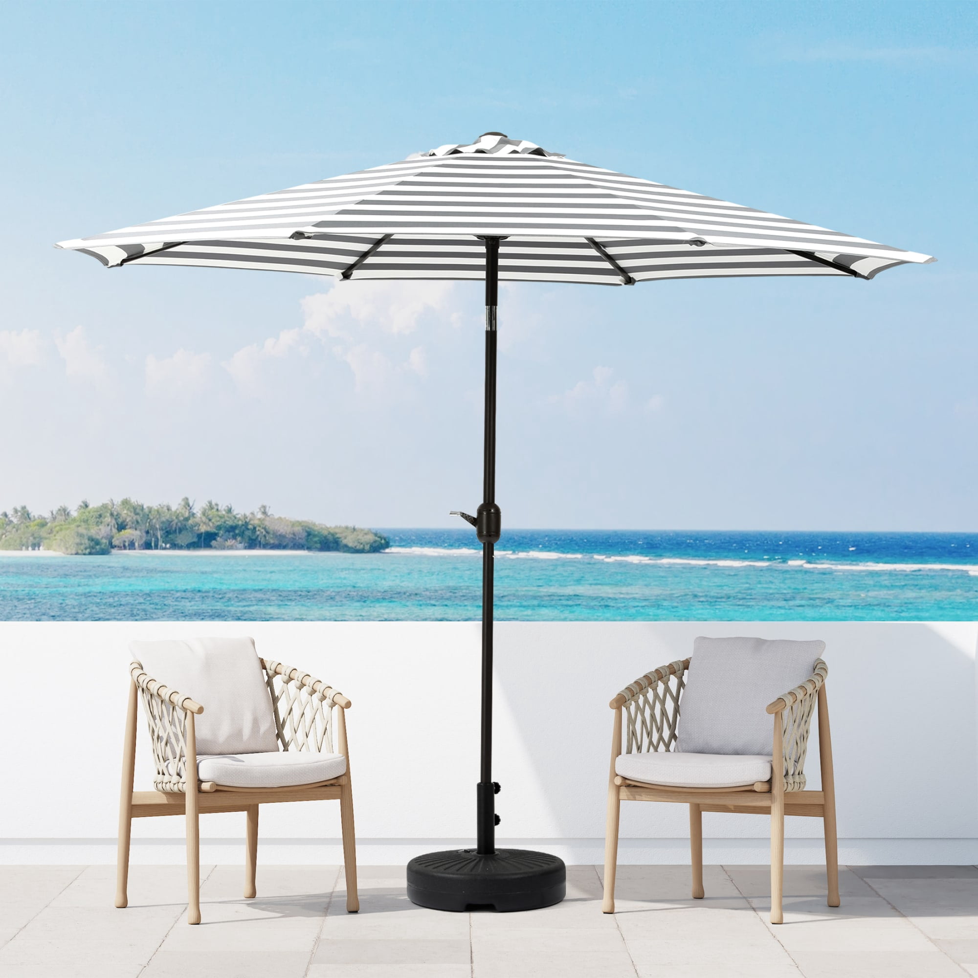 easy open patio umbrella Best Choice Products 10ft Offset Hanging Outdoor Market w/ Tilt Adjustment it is a perfect choice when there is time that rain spotting and you still want to enjoy outdoor scenery and cool breeze.And when the sun falls 10 ft Solar LED Patio