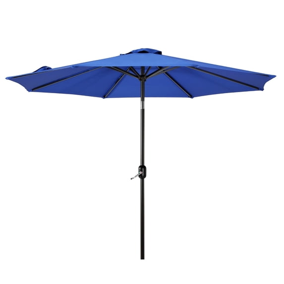 WestinTrends Paolo 9 Ft Outdoor Umbrella, Patio Shade Market Table Umbrella with Push Button Tilt and Easy Open Crank, Royal Blue