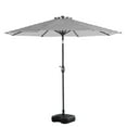 thumbnail image 1 of WestinTrends Paolo 9 Ft Outdoor Umbrella with Base Included, Market Table Umbrella with 18 Inch Fillable Square Base, Gray/White Stripe, 1 of 7
