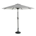 thumbnail image 1 of WestinTrends Paolo 9 Ft Patio Umbrella with Base Included, Market Table Umbrella with with 30 Pound Solid Decorative Round Concrete Base, Gray/White Stripe, 1 of 8