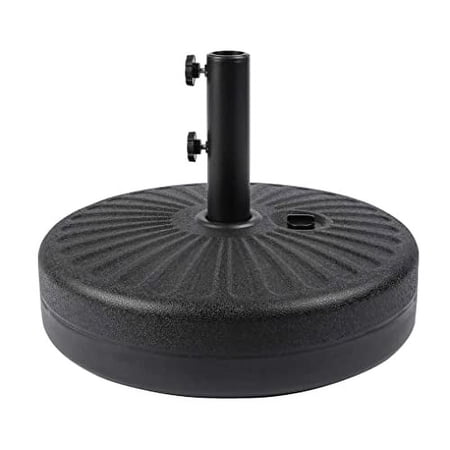 WestinTrends Paolo 9 Ft Patio Umbrella with Base Included, Market Table Umbrella with 20 Inch Fillable Black Round Base, Gray