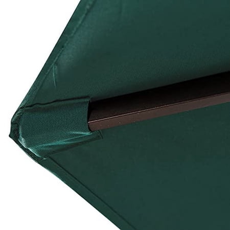 WestinTrends Paolo 9 Ft Patio Umbrella with Base Included, Market Table Umbrella with 20 Inch Fillable Bronze Round Base, Dark Green