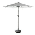 thumbnail image 1 of WestinTrends Paolo 9 Ft Patio Umbrella with Base Included, Market Table Umbrella with 20 Inch Fillable Bronze Round Base, Gray/White, 1 of 7