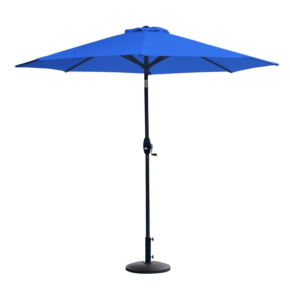 WestinTrends Paolo 9 Ft Patio Umbrella with Base Included, Market Table Umbrella with with 30 Pound Solid Round Concrete Base, Royal Blue