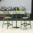 thumbnail image 1 of WestinTrends Playa 2-Person Adjustable Round Bar Table with Stackable Bar Stools Dining Set, Olive Green, 1 of 14