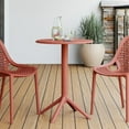 thumbnail image 1 of WestinTrends Playa 23.5" Outdoor Polypropylene Resin Round Patio Bistro Dining Table for 2, Red, 1 of 13