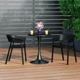 thumbnail image 1 of WestinTrends Playa 3-Piece Indoor Outdoor Metal Patio Dining Table Set With Stackable Patio Chairs, Black, 1 of 15