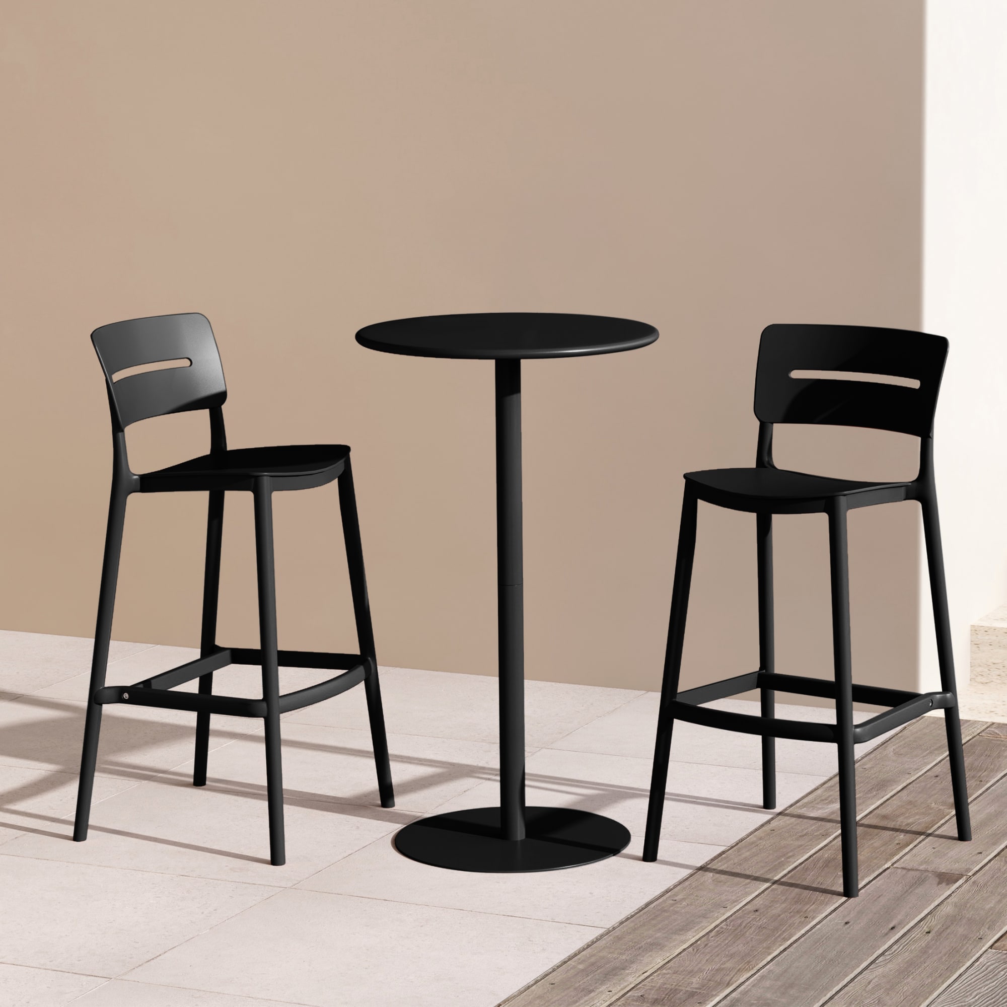 WestinTrends Playa 3-Piece Outdoor Adjustable Round Bar Height Patio ...