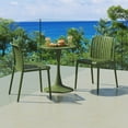 thumbnail image 1 of WestinTrends Playa 3-Piece Outdoor Metal Dining Table Set And Stackable Resin Patio Chairs, Olive Green, 1 of 14