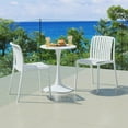 thumbnail image 1 of WestinTrends Playa 3-Piece Outdoor Metal Dining Table Set And Stackable Resin Patio Chairs, White, 1 of 14