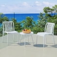 thumbnail image 1 of WestinTrends Playa 3-Piece Outdoor Patio Bistro Balcony Furniture Set With Stackable Chairs, White, 1 of 15