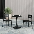 thumbnail image 1 of WestinTrends Playa 3-Piece Outdoor Round Metal Patio Dining Table Set With Stackable Patio Chairs, Black, 1 of 14