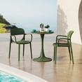 thumbnail image 1 of WestinTrends Playa 3-Piece Round Metal Bistro Dining Table Set And Stackable Resin Patio Dining Arm Chairs, Olive Green, 1 of 14