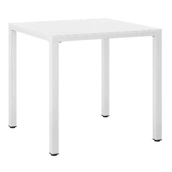 WestinTrends Playa 31.5" Iron Metal Frame Outdoor Square Patio Dining Table, White