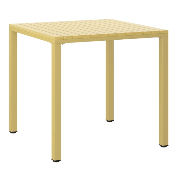 WestinTrends Playa 31.5" Iron Metal Frame Outdoor Square Patio Dining Table, Yellow